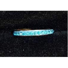 Елегантен стоманен пръстен с нежни сини кристали - 9207