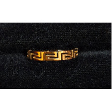 Златист пръстен от медицинска стомана с луксозен дизайн - 9209