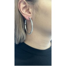 Стоманени обеци с цирконии-4044