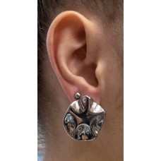 Сребристи стоманени обеци, тип копчета - 5020