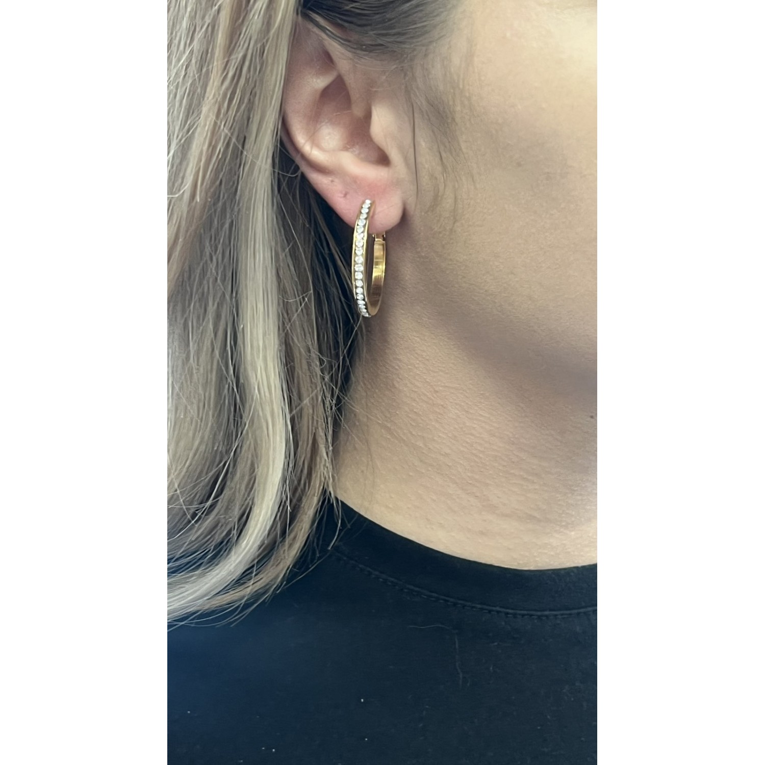 Стоманени обеци с цирконии - 4048 Стоманени обеци с цирконии - 4048