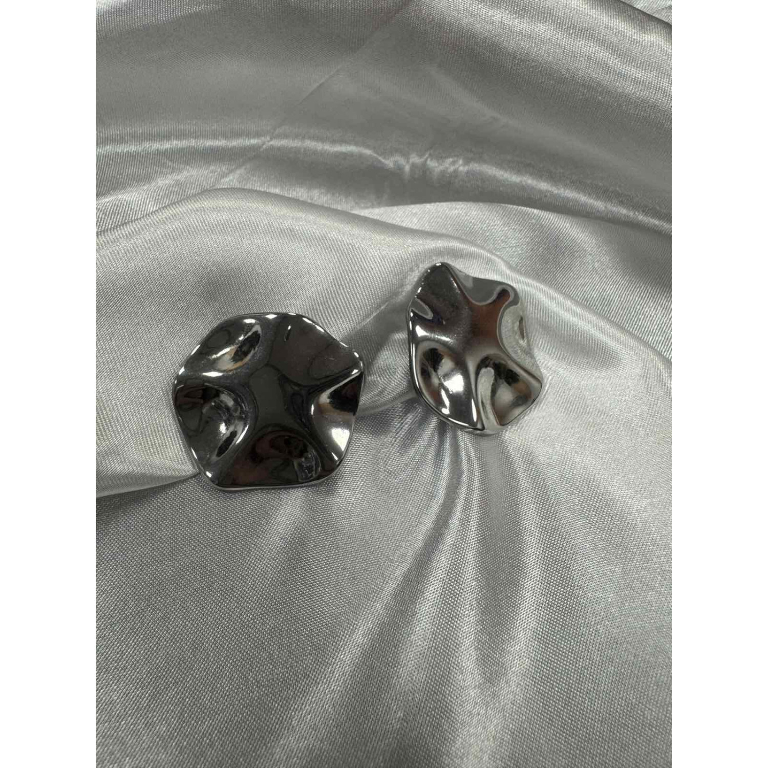 Модерни сребърни обеци от стомана - 5069 Модерни сребърни обеци от стомана - 5069