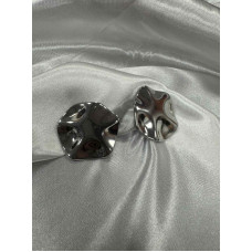 Модерни сребърни обеци от стомана - 5069