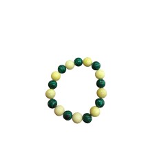 Гривна от естествени камъни в цвят жълто и зелено - 9020
