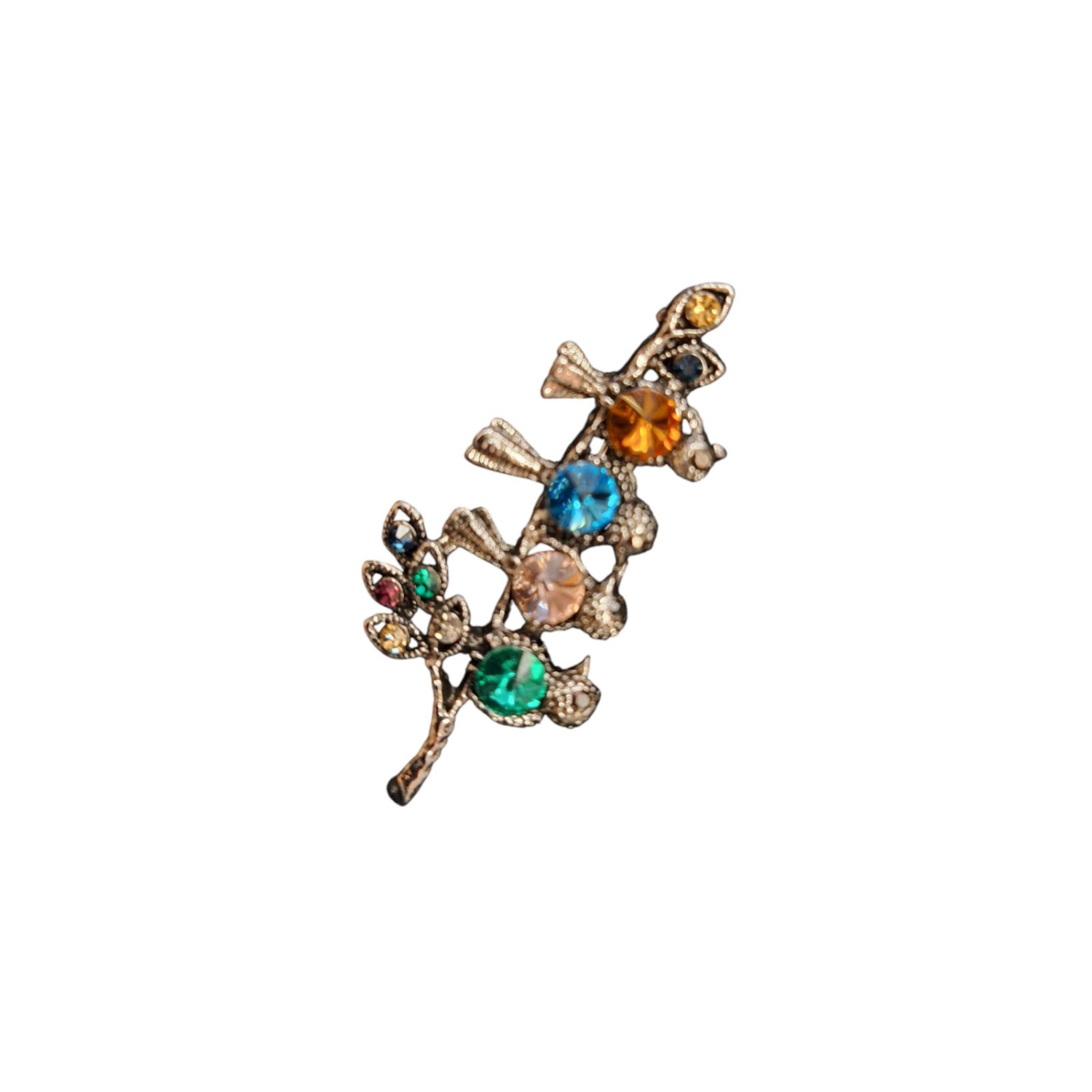 Брошка с многоцветни кристали – флорален дизайн - 9300 Брошка с многоцветни кристали – флорален дизайн - 9300