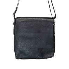 Мъжка черна кожена чанта от висококачествена еко кожа с дълга дръжка - 7106