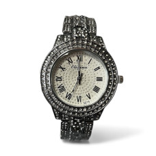 Дамски часовник с камъни и римски индекси - 5418
