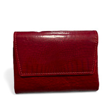 Дамско портмоне от естествена кожа – червено-FE005