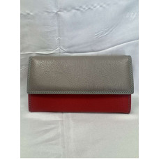 Дамско портмоне от естествена кожа – двуцветен дизайн  8432