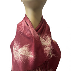 Кашмирен шал с флорален мотив – бордо - 3114