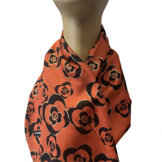 Кашмирен шал с флорален десен – оранжев - 3119