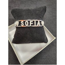 Стоманена гривна SOFIA с цирконий в сребрист цвят