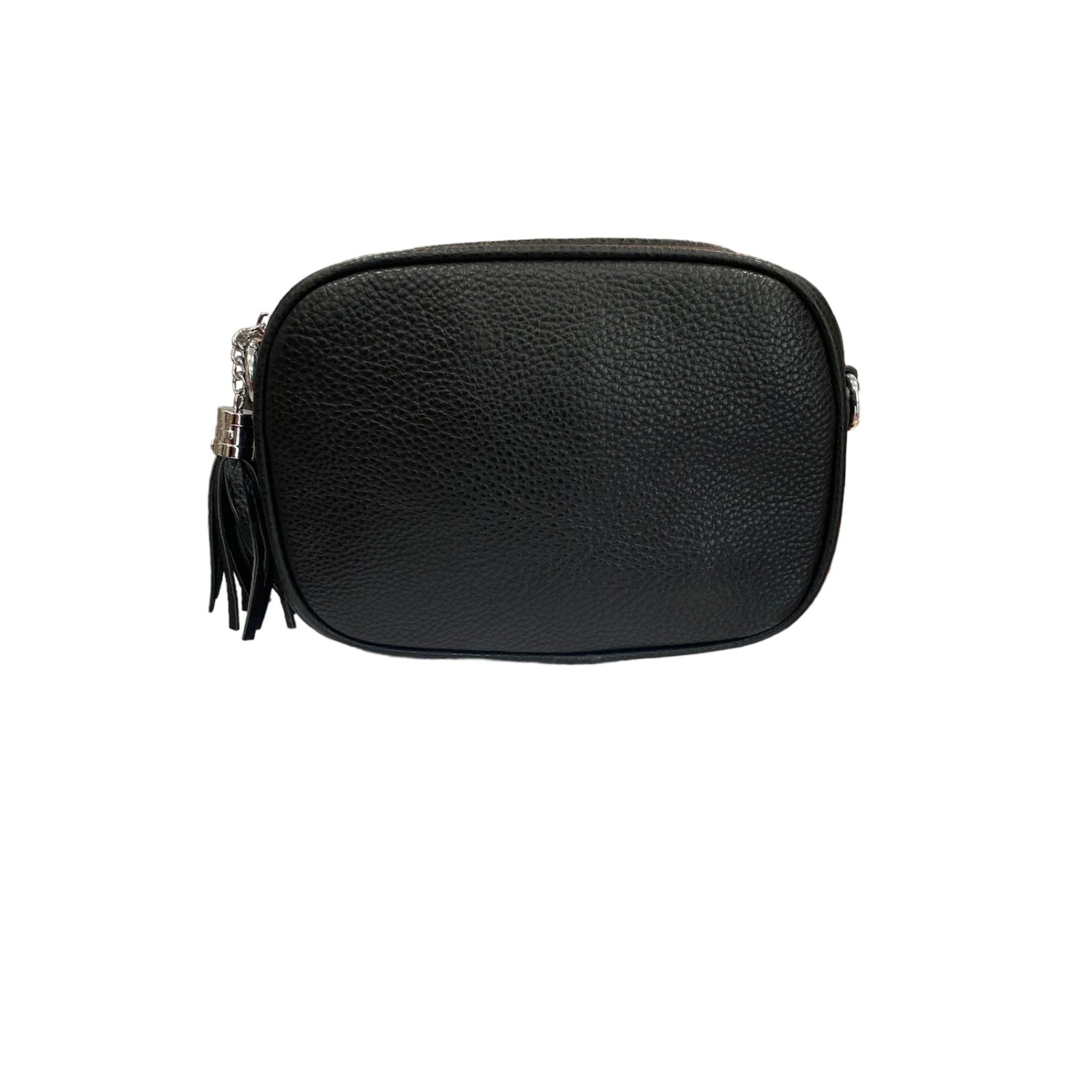 Малка кожена чанта в черно Малка кожена чанта в черно